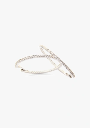 Pendientes BIG ROUND HOOPS en oro de Primera Ley y diamantes talla brillante 2