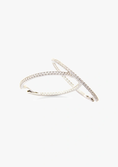 Brincos BIG ROUND HOOPS em ouro 18 quilates com diamantes.