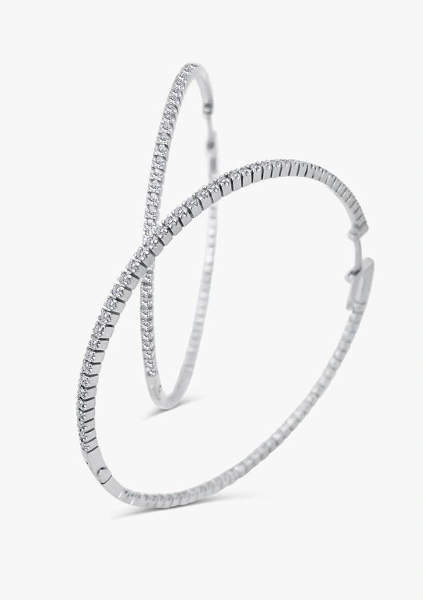 Pendientes de aro XTRA BIG ROUND HOOPS en oro de 18K y diamantes talla brillante 2