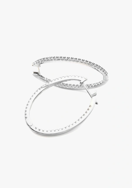 Pendientes BIG OVAL HOOPS en oro de 18K y diamantes|Luxury By GODIAM|Godiam Alta Joyería