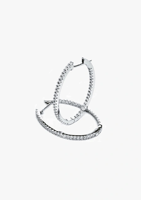 Pendientes BIG OVAL HOOPS en oro de 18K y diamantes|Luxury By GODIAM|Godiam Alta Joyería