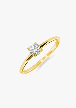 Bague solitaire GAZELLE en or jaune 18 carats et diamant taille brillant