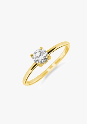 Bague solitaire GAZELLE en or jaune 18 carats et diamant taille brillant 2