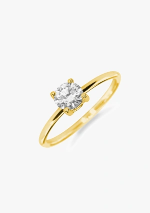 GAZELLE 18K yellow gold with brilliant cut diamonds solitaire ring 2