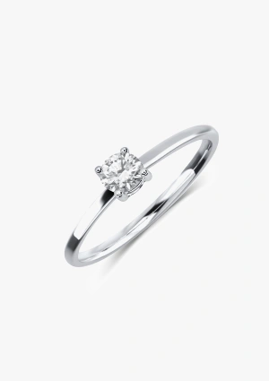 Bague solitaire GAZELLE en or blanc 18 carats et diamant taille brillant