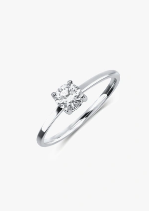 Bague solitaire GAZELLE en or blanc 18 carats et diamant taille brillant 2