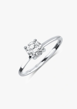 GAZELLE 18K white gold with brilliant cut diamonds solitaire ring 2