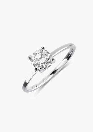 GAZELLE 18K white gold with brilliant cut diamonds solitaire ring 2