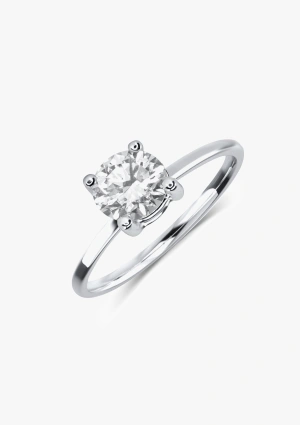 GAZELLE 18K white gold with brilliant cut diamonds solitaire ring 2
