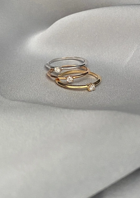 Anillo solitario SUNFLOWER en oro rosa de 18K y diamante|Anillos de Compromiso|Godiam Alta Joyería