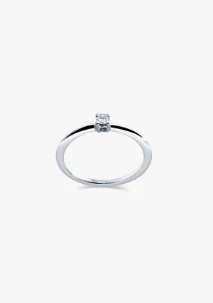 Anillo solitario SUNFLOWER en oro blanco 18K con diamante. 2