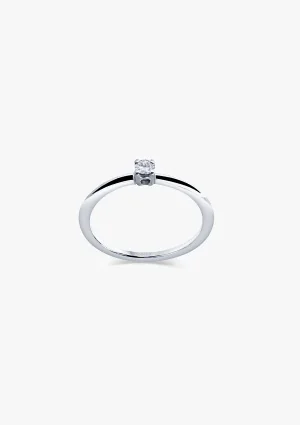 SUNFLOWER 18K white gold diamond solitaire ring. 2