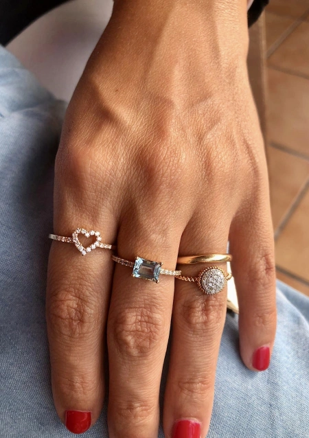 Anillo COEUR en oro rosa de 18K con diamantes|Anillos de Compromiso|Godiam Alta Joyería