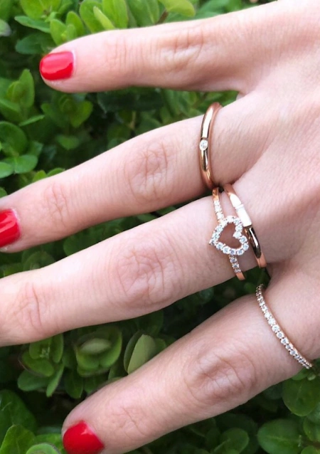 Anillo COEUR en oro rosa de 18K con diamantes|Anillos de Compromiso|Godiam Alta Joyería
