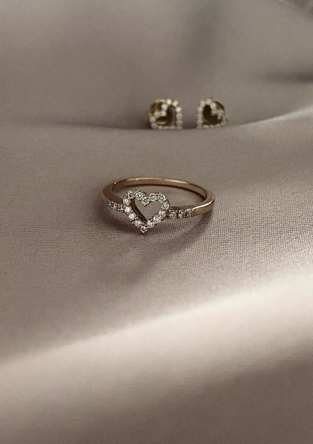 Anillo COEUR en oro rosa de 18K con diamantes|Anillos de Compromiso|Godiam Alta Joyería