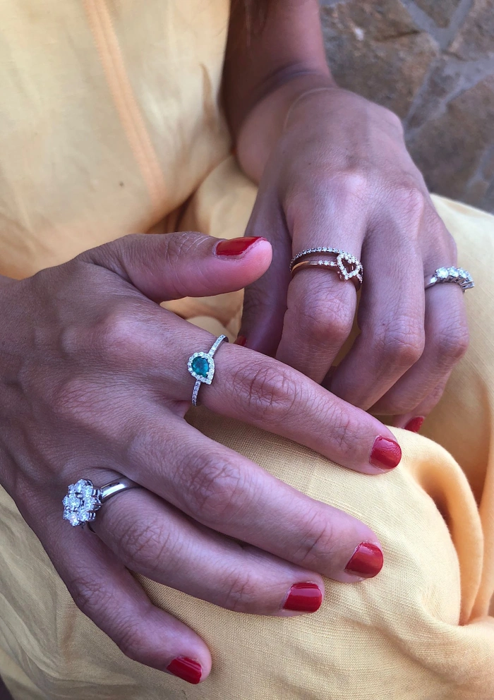 Anillo COEUR en oro rosa de 18K con diamantes|Anillos de Compromiso|Godiam Alta Joyería