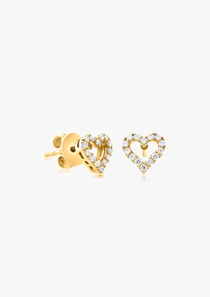 COEUR 18K gold with brilliant cut diamonds stud earrings 2