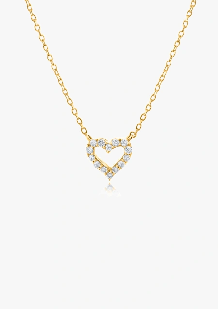 Colgante COEUR en oro de 18K con diamantes talla brillante