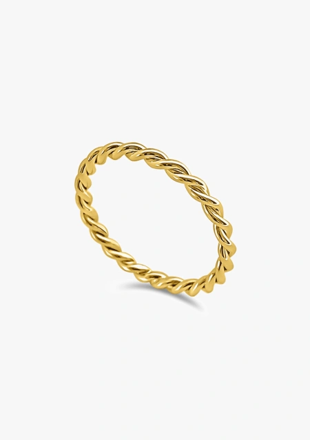 Anillo alianza TRENZA en oro amarillo de 18 quilates