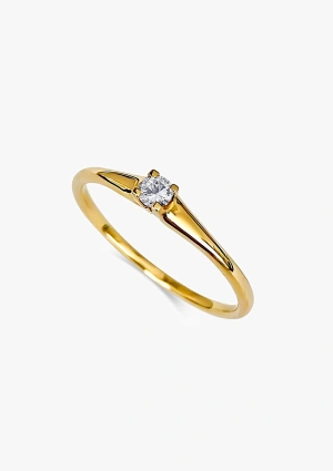 Bague solitaire LUGANO en or jaune 18 carats et diamant taille brillant