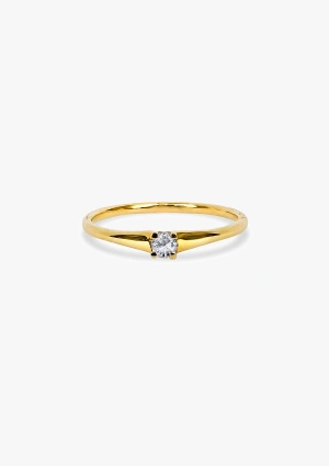 Bague solitaire LUGANO en or jaune 18 carats et diamant taille brillant 2