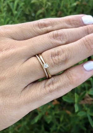 PARÍS 18K yellow gold diamond solitaire ring 2