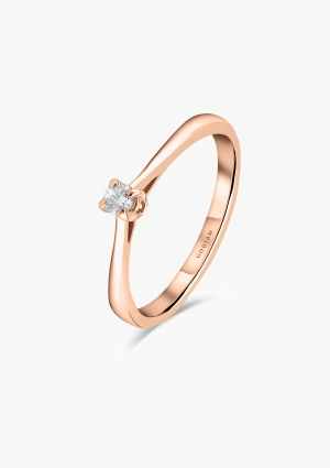 PARÍS 18K rose gold with brilliant cut diamond solitaire ring