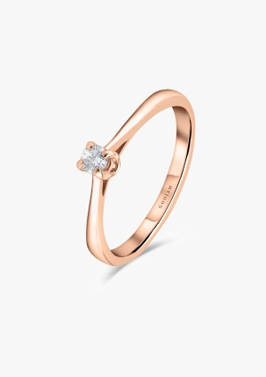 PARÍS 18K rose gold with brilliant cut diamond solitaire ring 2