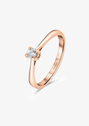 PARÍS 18K rose gold with brilliant cut diamond solitaire ring 2