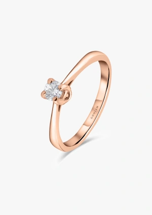 PARÍS 18K rose gold with brilliant cut diamond solitaire ring 2