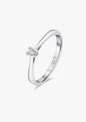 PARÍS 18K white gold with brilliant cut diamond solitaire ring