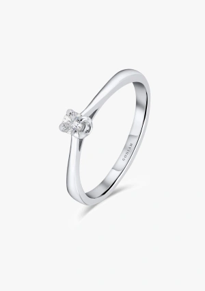 PARÍS 18K white gold solitaire ring with brilliant cut diamond 2