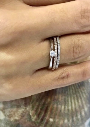 PARÍS 18K white gold with brilliant cut diamond solitaire ring 2