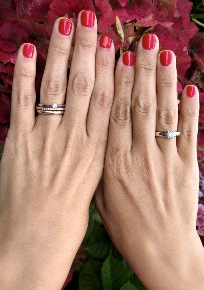 Anillo solitario PARÍS en oro blanco de 18K y diamante|Anillos de Compromiso|Godiam Alta Joyería