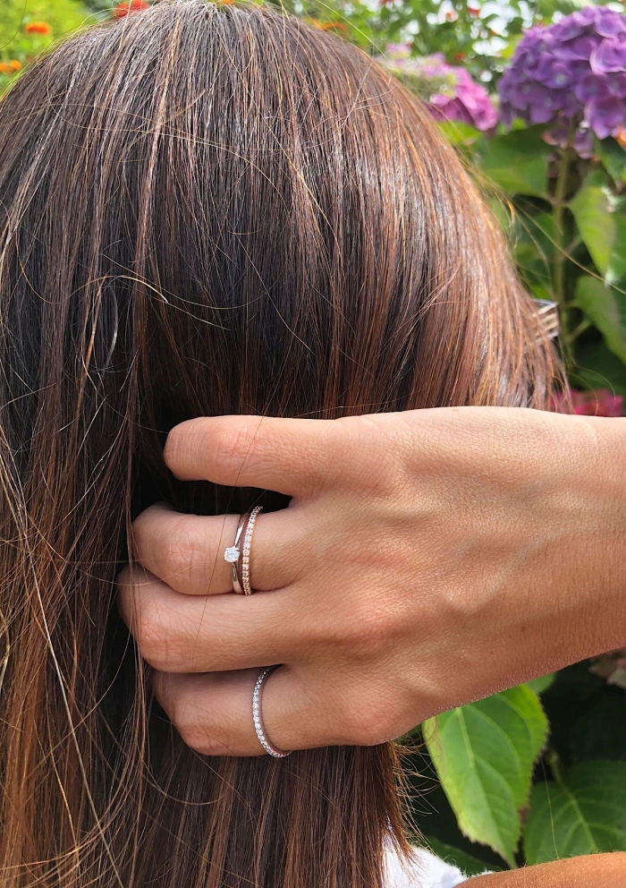 PARÍS 18K white gold diamond solitaire ring