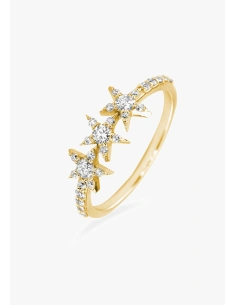 Anillo THREE STARS en oro de 18 quilates con diamantes.