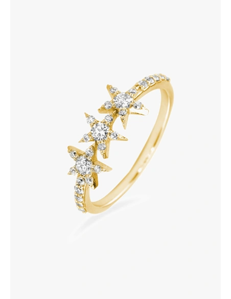 Anillo THREE STARS en oro de 18K y diamantes|Anillos de Diamantes|Godiam Alta Joyería