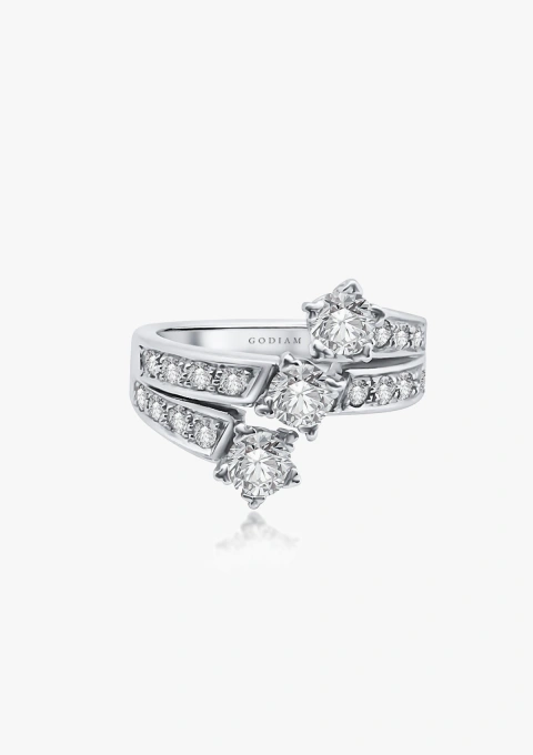ANNA 18K white gold with brilliant cut diamonds vintage ring
