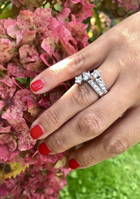 Bague ANNA or blanc 18K et diamants taille brilliant.