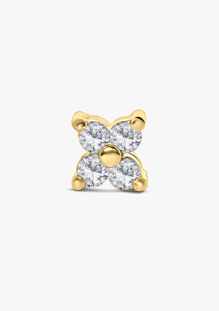 Boucles d'oreilles 4 PETALS en or 18 carats et diamants.