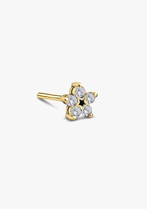 Brincos 5-PETALS em ouro 18 quilates e 5 diamantes.