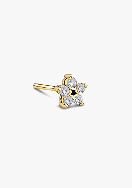 Pendientes 5-PETALS en oro de 18K y diamantes|1/2 Pendientes|Godiam Alta Joyería