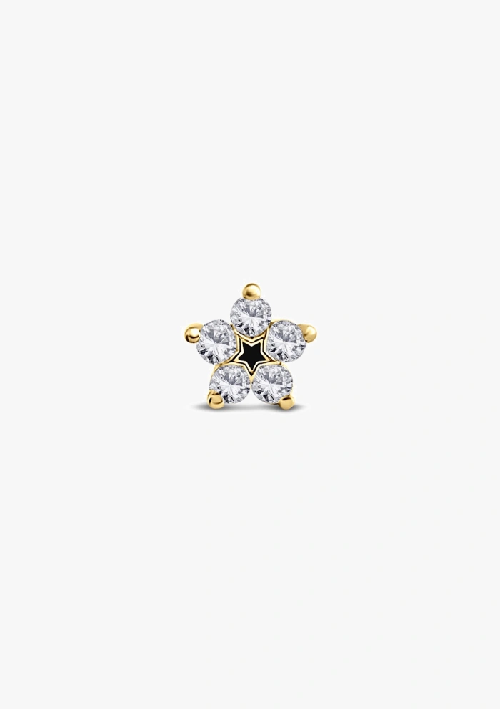 Pendientes 5-PETALS en oro de 18K y diamantes|1/2 Pendientes|Godiam Alta Joyería