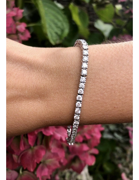 Pulsera AISHA Grand Riviêre 3.0 en oro blanco 18K y diamantes|Pulseras|Godiam Alta Joyería