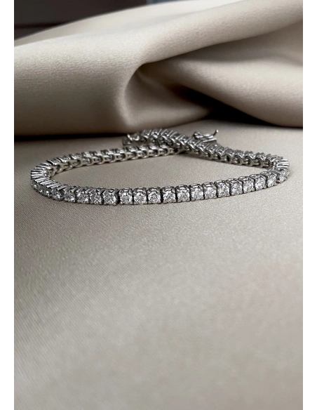 Pulsera AISHA Grand Riviêre 3.0 en oro blanco 18K y diamantes|Pulseras|Godiam Alta Joyería