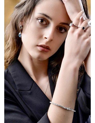 Pulsera AISHA Grand Riviêre 3.0 en oro blanco 18K y diamantes|Pulseras|Godiam Alta Joyería