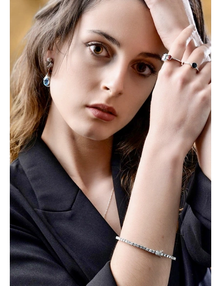 Pulsera AISHA Grand Riviêre 3.0 en oro blanco 18K y diamantes|Pulseras|Godiam Alta Joyería