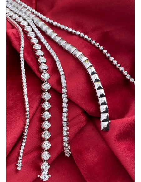 Pulsera AISHA Grand Riviêre 3.0 en oro blanco 18K y diamantes|Pulseras|Godiam Alta Joyería