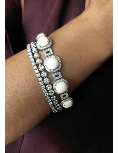 Pulsera AISHA Grand Riviêre 3.0 en oro blanco 18K y diamantes|Pulseras|Godiam Alta Joyería