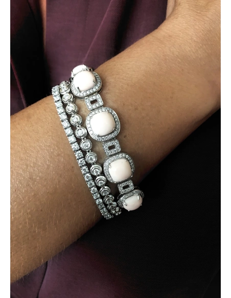 Pulsera AISHA Grand Riviêre 3.0 en oro blanco 18K y diamantes|Pulseras|Godiam Alta Joyería
